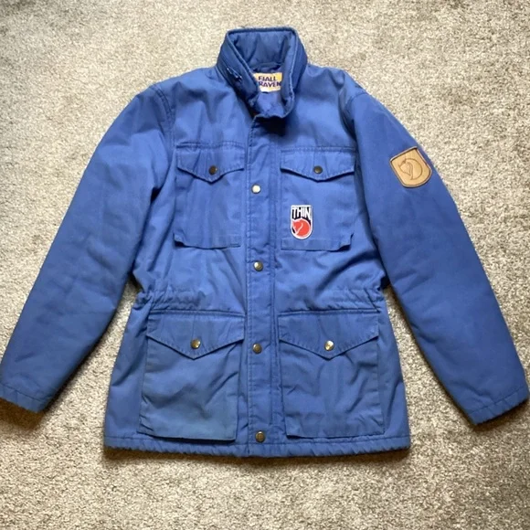 Fjallraven Vintage 1980’s RÄVEN JACKET Thinsulate Blue Barn Chore Coat Small - Picture 1 of 8